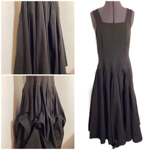 Vtg Zashi Lagenlook Cinch Bustle Hem Dress Size S